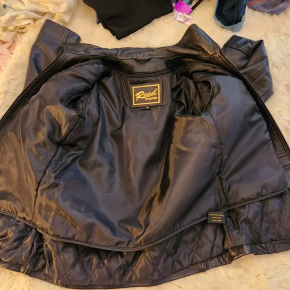 Reed Lambskin Leather Women's Black Zip Up Jacket Size Medium - Picture 13 of 14